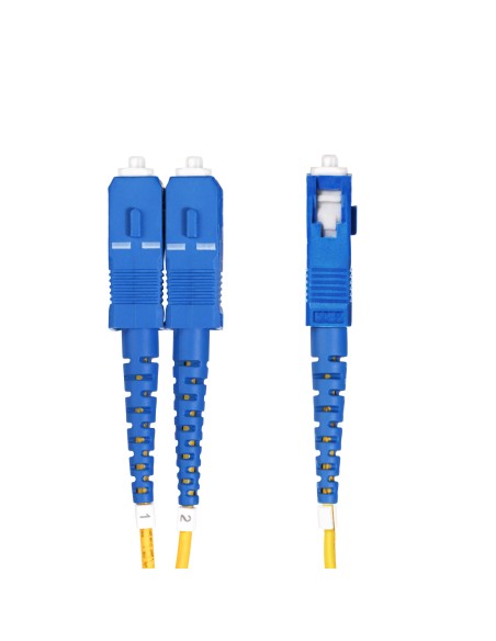 Cable de Fibra Óptica LC a SC (UPC) OS2 Monomodo 9/125µm 100G LSZH Dúplex de 1m - Low Insertion Loss - Resistente a Dobleces - 